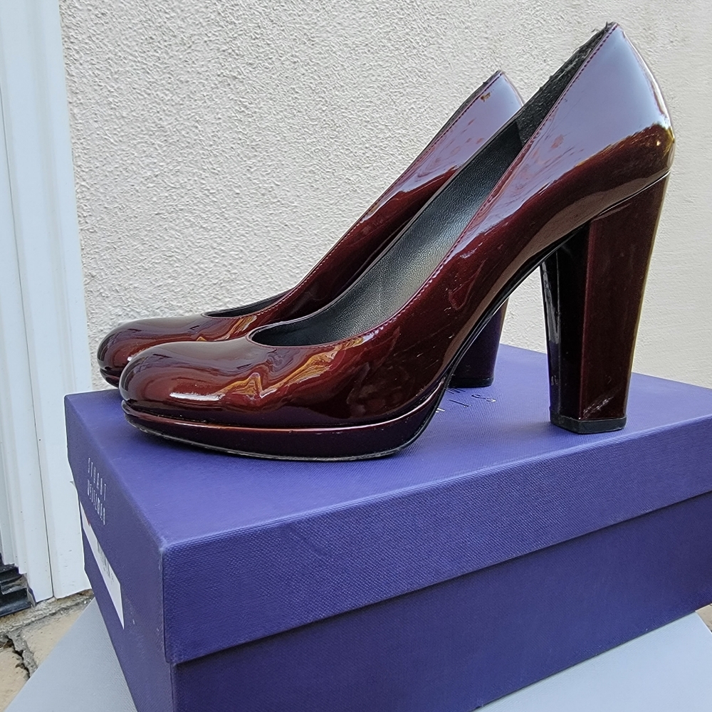 Stuart Weitzman Nuswoon pupm deep burgundy M8.5